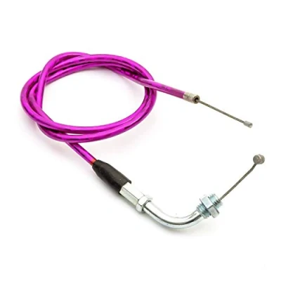 Image of Pit Dirt Bike 34.5&quot; Twist THROTTLE CABLE Pink Bent Neck 50cc 90cc 110cc Pitbike