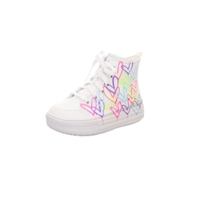 Image of Skechers Girls Hyperlift Fashion Boot, White Multi, 4 UK