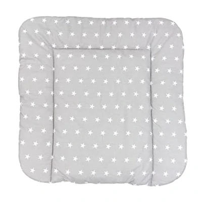 Image of TupTam Baby Changing Mat Softly Padded Patterned, Stars Gray, 70 x 50 cm