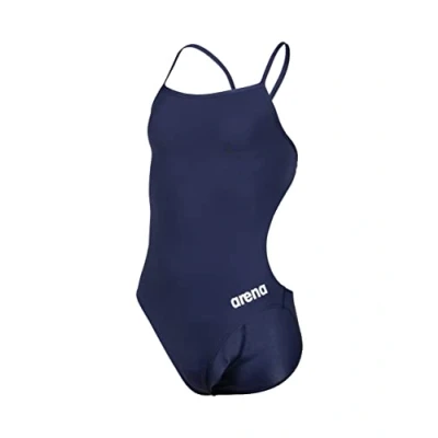 Image of Arena Girls TEAM SWIMSUIT CHALLENGE SOLID, Navy white, 26 EU
