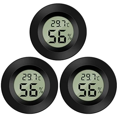 Image of Thlevel 3 Pack Hygrometer Thermometer Digital Monitor Humidity Meter Gauge for Humidifiers Dehumidifiers Greenhouse Basement Babyroom