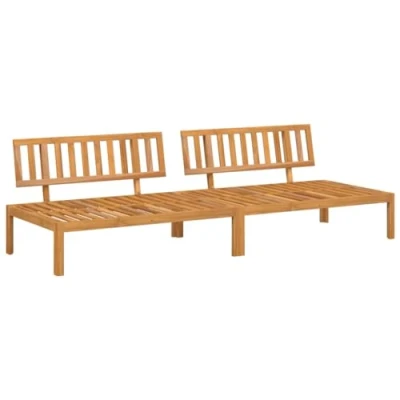 Image of vidaXL Garden Pallet Middle Sofas Modular Sofa Bench 2 pcs Solid Acacia Wood, Outdoor Use, 120 x 92 69 cm