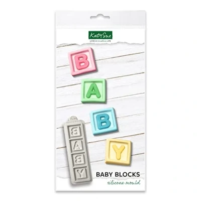 Image of Katy Sue &#039;Baby Blocks&#039; Silicone Mould for Cake Decorating &amp; Crafts