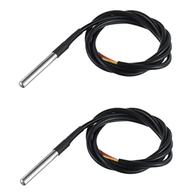 Image of BOJACK 1M Temperature Sensor Waterproof Probe Compatible with Arduino and Raspberry Pi Stainless Steel Package (Pack of 2 Pcs)