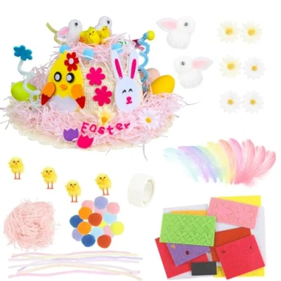 Image of JOFONY Easter Bonnet Kit, Kids Hat for DIY Make Your Own Hat, Kit School Crafts Kids(Adult)