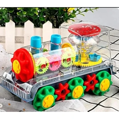Image of PEBBLE HUG Gear LED Flash Active Train, Transparent appearance, Best Gift for kids, Train Fun Toy Easy to use, games, with Lights and Music