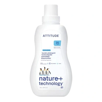 Image of ATTITUDE Liquid Laundry Detergent, EWG Verified Soap, HE Compatible, Vegan and Plant Based Products, Wildflowers, 35 Loads, 1.05 Litre