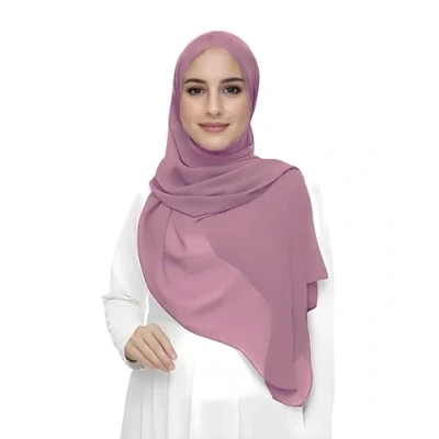 Image of Premium Chiffon Hijab Head Scarf Shawl Wrap for Muslim Women Lightweight (Dusty Pink)