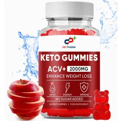 Image of Apple Cider Vinegar Gummies 2000mg ACV Digestive Health, Energy, Immune and Metabolism Support with Vitamin B12, B6, Beetroot &amp; Pomegranate, Vegan 60 Count