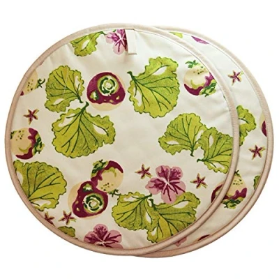 Image of Norfolk Sewing Nasturtium &amp; Turnip Chefs Pad/Hob cover AGA Compatible Pair