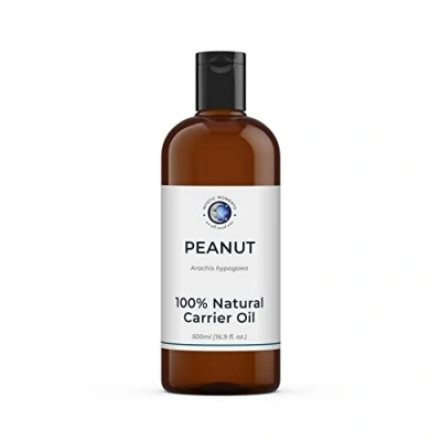 Image of Mystic Moments Peanut Carrier Oil 500ml Pure &amp; Natural Perfect for Hair, Face, Nails, Aromatherapy, Massage and Dilution Vegan GMO Free
