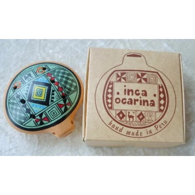 Image of SC Peruvian Traditional Inca Ocarina Flute, B Flat, Pale Green