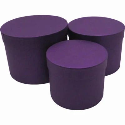 Image of INERRA Flower Hat Boxes Florist Box Vase Set of 3 (Purple)