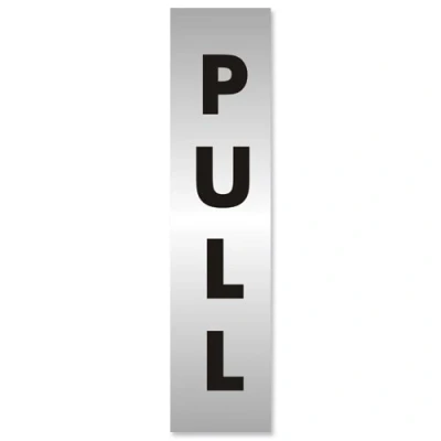 Image of Stewart Superior Pull Sign Brushed Aluminium Acrylic 190x45mm Ref Bac127