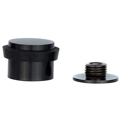 Image of EVI Herrajes 04019924CBNG I 199/24 CBNG Door Stop, Stainless Steel, Painted, with Threaded Base, Lacquered Black Rubber Black, 28x20mm