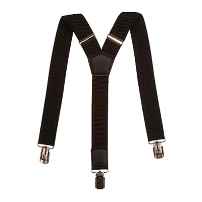 Image of Junior/Childrens 5 12 yrs fully adjustable Elasticated Clip on &#039;Y&#039; Braces/Suspenders Black
