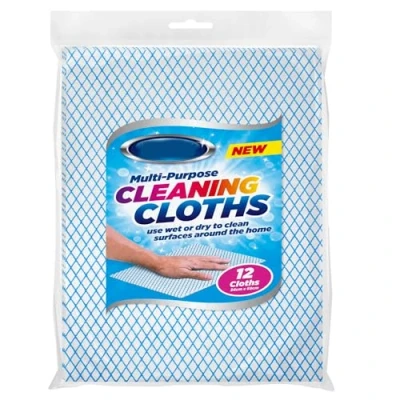 Image of Zale Yardley Cleaning Cloth Pack of 12, Microfiber Cloths, Dish Cloth, Kitchen Towel, Duster for &amp; Bathroom, Furniture Woods, Glass Mirror
