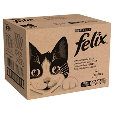 Image of Felix Mixed Selection in Jelly Cat Food, 100 g x 80 Pouches