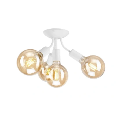 Image of Viggo Multi Arm Semi Flush Ceiling Light White , 4x E27
