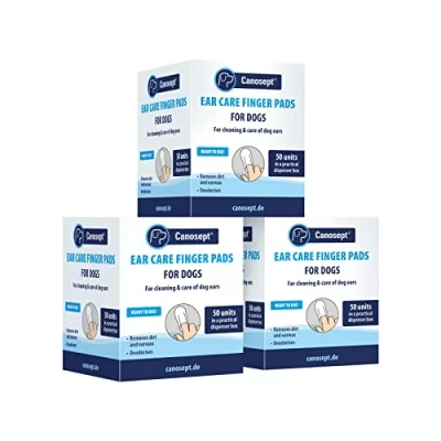 Image of Canosept Dog Ear wipes 3x 50 Pads Cleaner Clean finger For Dogs Care And Hygiene Of The Ears Dirt Wax Remover Deodorizing Effect