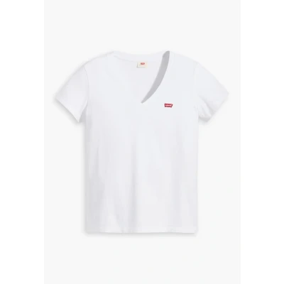 Image of Levi&#039;s Perfect Vneck Print Tshirt, Women&#039;s, Size: XXS, White