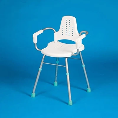 Image of Prima Aluminium Shower Stool With Back &amp; Arms