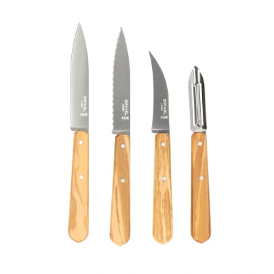 Image of Opinel Kitchen set 4 piece, Opinel, Les Essentiels Olive