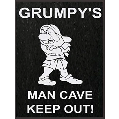 Image of Shawprint Grumpy&#039;s man cave RULES RETRO METAL TIN WALL PLAQUE SIGN NOVELTY GIFT Home bar shed 315 (8 x 6 (200mm 150mm))