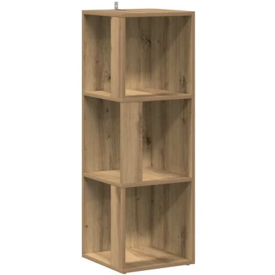 Image of vidaXL Corner Cabinet/Storage Unit Artisan Oak, Modern Design, 33x33x100 cm Engineered Wood for Living Room, Bedroom, or Office