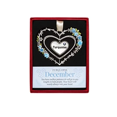 Image of Gemstone Hearts Hanging Heart 7cm December Turquoise