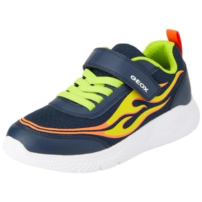 Image of Geox J Sprintye Boy B Sneaker, Navy Lime, 7 UK Child