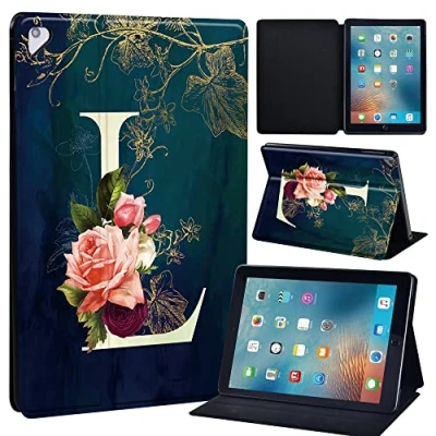 Image of Leather slim lightweight Stand Cover Case for Apple New iPad 9.7 2018 2017(6th Gen, 5th Gen)/iPad Air 2/iPad Air/iPad Pro Tablet with Auto Wake/Sleep (flowerL)