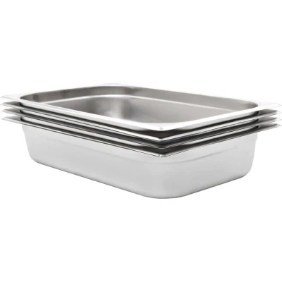 Image of vidaXL Gastronorm Containers 4 pcs GN 1/1 100 mm Stainless Steel