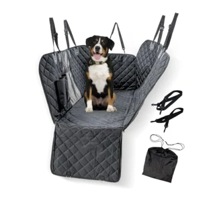Image of Mobiclinic® Pets, Sammy Dog Car Seat Cover, Universal, Non Slip, Waterproof, Side Pocket, Adjustable Straps, Low Foldable, Carry Bag, Suitable for the Boot
