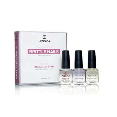 Image of JESSICA Treatment Kit for Brittle Nails 3 Step Nail Repair &amp; Damaged Nourishing Care Weak Complete Solution Specialised Set