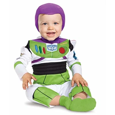 Image of Disney Official Buzz Lightyear Costume Baby Onesie, Toy Story Toddler Outfit, Fancy Dress Up Kids, World Book Day Costumes for Boys 6 12 Months