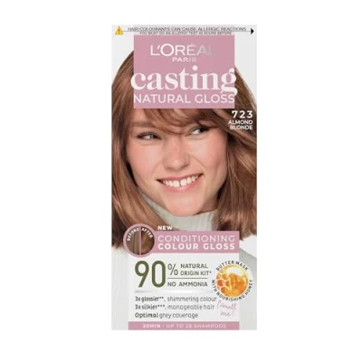 Image of L&#039;Oreal Paris Ammonia Free Semi Permanent Hair Dye, 723 Blonde Amande, Glossy Colour, Natural Looking Finish, For up to 28 Shampoos, Casting Gloss, 1 Application