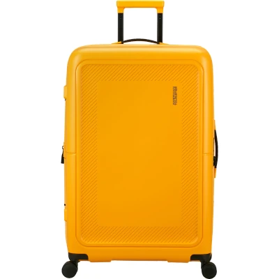 Image of American Tourister Large Expandable Trolley with 4 Swivel Wheels and Integrated Lock 3 Digit Combination TSA Function Features a Main Compartment, Elastic Straps fe, 1371 Yellow Gold,