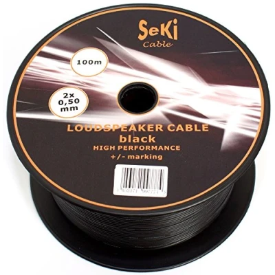 Image of Speaker Cable 2 x 0.50 mm² 100 m Black CCA Audio
