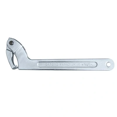 Image of HFS(R C Spanner Hook Wrench Tool Chrome Vanadium Adjustable Steel 51 121mm 2 4 3/4&quot;