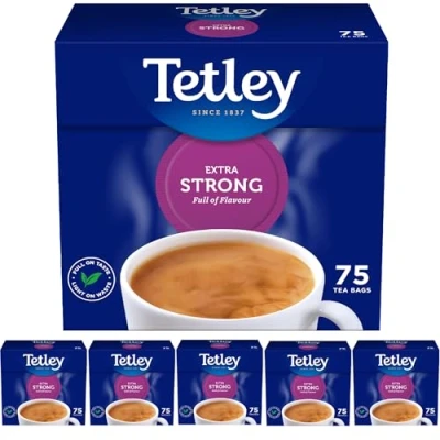 Image of Tetley Extra Strong Tea, Black Pack of 6 Boxes, 450 Teabags