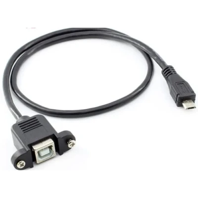 Image of INNOV8 Micro B 5Pin Male to USB 2.0 Type Female Printer Socket Panel Mount Extension Cable for Raspberry Pi or Teensy 50cm