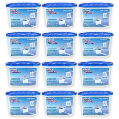 Image of MantraRaj 500ml Interior Dehumidifiers Helps Stop Damp, Mildew, Mould Condensation Moisture Absorber Remover in Home Kitchen Wardrobe Bedroom Caravan Office Garage Bathroom, Basement (12PK, Blue)