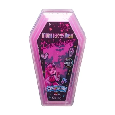 Image of CRA Z Art 72221 Draculaura Coffin Slimy Pre Made Slime Themed add ins Official Monster High Merchandise ASMR Sensory Toys, Multicolour
