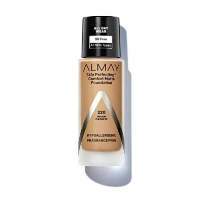 Image of ALMAY Skin Perfecting Comfort Matte Foundation Warm Cashew 220 1 fl oz (30 ml)