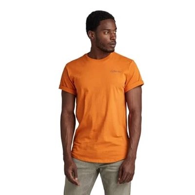 Image of G STAR RAW Men&#039;s Back Graphic Lash T Shirt, Orange (orange D24431 C372 1018), M