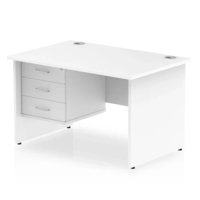 Image of Impulse 1200 Rectangle Panel End Leg Desk White 1 x 3 MI002254