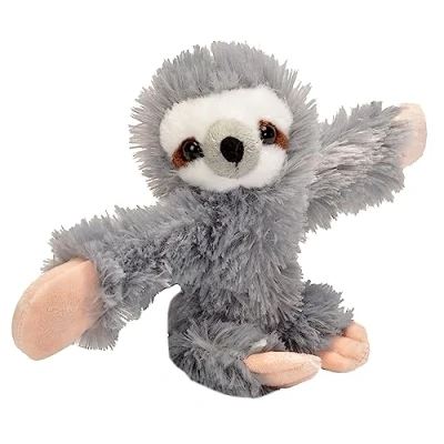 Image of Wild Republic 19563 Huggers Soft Toy Slap Bracelet, Gifts for Kids, Sloth Plush 20 cm