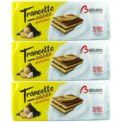 Image of 3X Balconi Trancetto Cacao Bisque Cake with Cocoa Cream Filling 280 g