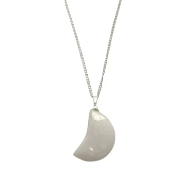 Image of VIE Crescent Shaped Pendant, 4x2cm, White Agate